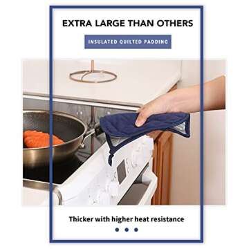 Pot Holders Clearance for Kitchen Heat Resistant Potholder, Hot Pads, Trivet for Cooking and Baking (5, Dark Blue)