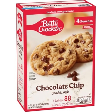 Betty Crocker Chocolate Chip Cookie Mix – 4 Pouches, 88 Cookies