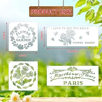 Large Flower Market Stencils for DIY Home Decor Projects