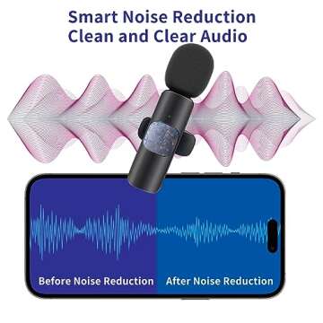 Homelazy 2 Packs Wireless Lavalier Microphone for iPhone, iPad. Clip on Microphone, Crystal Clear Sound Wireless Microphones for Recording, Live Streaming, YouTube, Facebook, TikTok