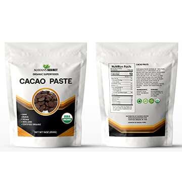 Cacao Paste Organic Raw Wafers Bulk 1 Pound Cacao Paste Unsweetened, Vegan,
