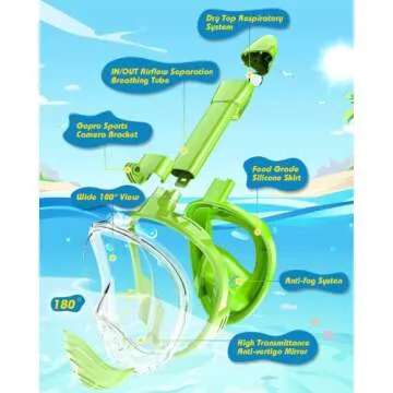 QingSong Kids Snorkel Mask Full Face for Safe Swimming