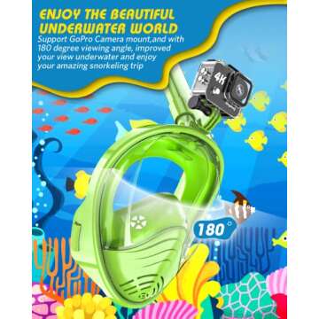 QingSong Kids Snorkel Mask Full Face for Safe Swimming