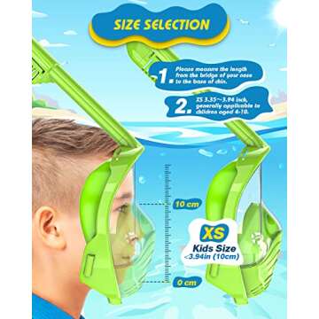 QingSong Kids Snorkel Mask Full Face for Safe Swimming