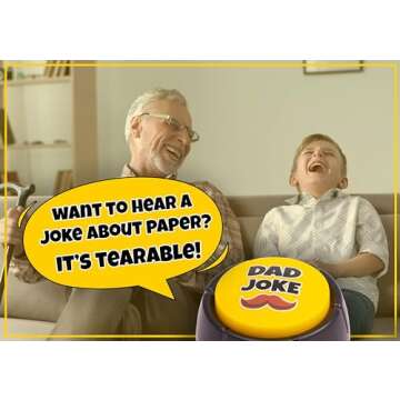 Ultimate Gift for Father's. Dad Joke Button with Tons of Funny Dad Jokes | Novelty Talking Button Present