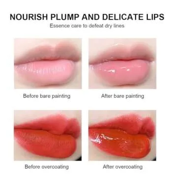 Lip Glowy Balm,4 Pack Fruit Glowy Lip Balm,Vitamin E Lip Glowy Balm Set Reduce Lip Lines, Enhance Lip Color,Moisturizing & Plump Quickly Replenishing Moisture and Relieving Dry Lips