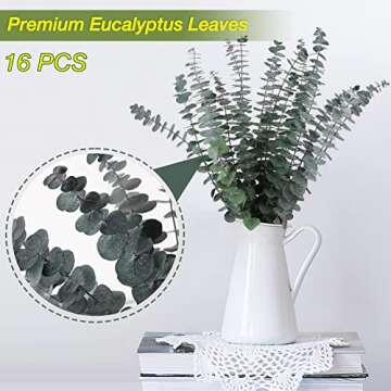 16 Pcs Preserved-Dried-Eucalyptus-Branches,17" Real Natural Fresh Eucalyptus Plant for Shower, Real ...