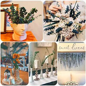 16 Pcs Preserved-Dried-Eucalyptus-Branches,17" Real Natural Fresh Eucalyptus Plant for Shower, Real Eucalyptus Bunch for Vase Filler, Greenery Stem, Dried Flowers Arrangement, Floral Home Decor