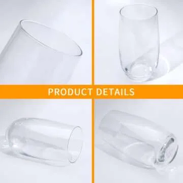 Durable QAPPDA Drinking Glasses Set 12 - Highball Style