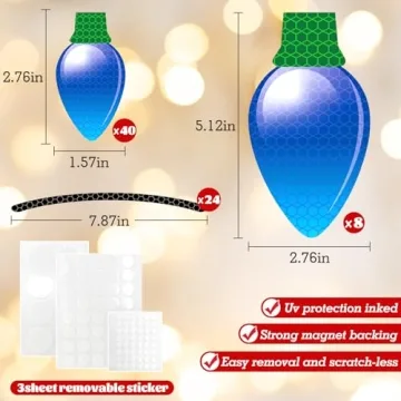 Christmas Reflective Car Magnet Set - 72 Pieces