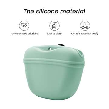 AUDWUD Silicone Dog Treat Pouch,with Dog Training Clicker,Clip on Portable Training Container,Conven...