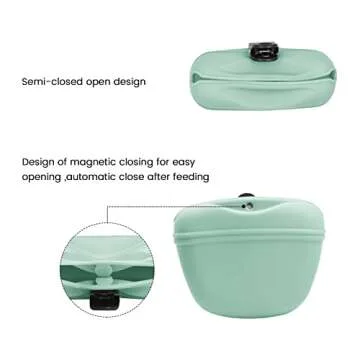 AUDWUD Silicone Dog Treat Pouch,with Dog Training Clicker,Clip on Portable Training Container,Convenient Magnetic Buckle Closing and Waist Clip