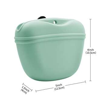 AUDWUD Silicone Dog Treat Pouch,with Dog Training Clicker,Clip on Portable Training Container,Convenient Magnetic Buckle Closing and Waist Clip