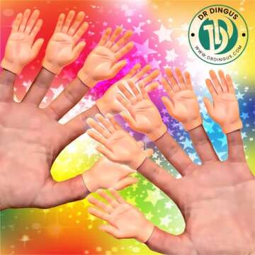Finger Hands - 10 Pack – Premium Rubber Little Tiny Finger Hands – Fun and Realistic Design – ...