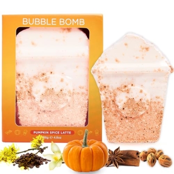Pumpkin Spice Latte Bath Bomb - Natural Fall Scent for Relaxing Spa Experience