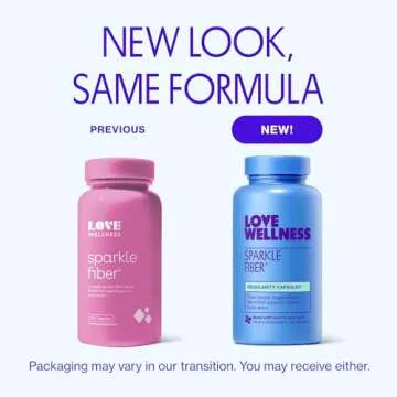 Love Wellness Sparkle Fiber | Fiber Supplement with Digestive Enzymes | Greens Superfood Powder & Ps...