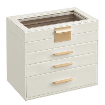Elegant SONGMICS Jewelry Box - 4-Layer Organizer with Glass Lid