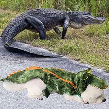 Kodervo Alligator Dog Costume - Funny Dog Costume, Halloween Dog Crocodile Costume for Small Medium Large Dogs, Funny Cosplay Dress - Dress Your Dogs Like a Croc
