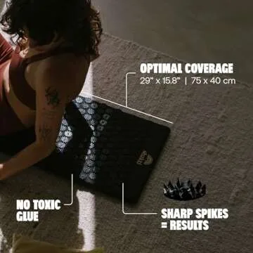 ShaktiMat Premium Acupressure Mat, Original Intensity in Shakti Black, Massage Muscles, Aid Sleep & Unlock Inner Tension | Similar to Acupuncture, No Needles Required | FSA/HSA Eligible