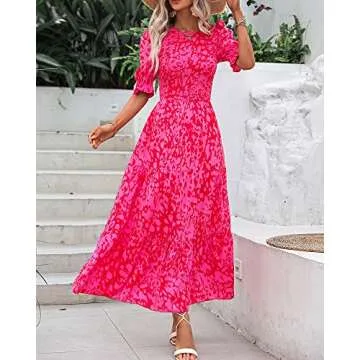 BTFBM Women Casual Summer Floral Maxi Dress 2025