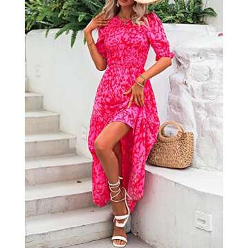 BTFBM Women Casual Summer Floral Maxi Dress 2025