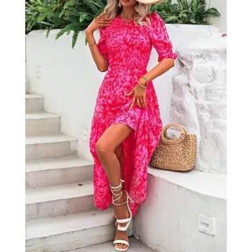 BTFBM Women Casual Summer Floral Maxi Dress 2025