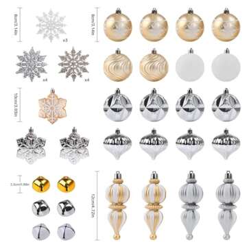 40ct Christmas Ball Ornaments Sets Perfect for Festive Holiday Decorations