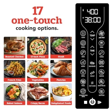 Gourmia Air Fryer Toaster Oven 17 Presets 1700W Large