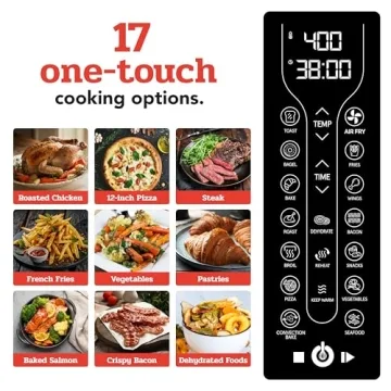 Gourmia Air Fryer Toaster Oven 17 Presets 1700W Large