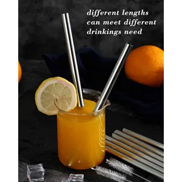 VEHHE Reusable Boba Straws - 8pcs Stainless Steel Straws with Case