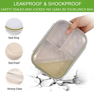 Jeopace Bento Box Leak Proof Kids Adults Lunch Container