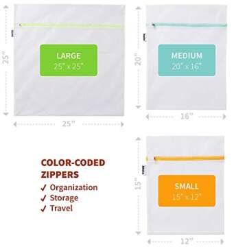 Mamlyn Mesh Laundry Bag for Delicates, Wash Bag for Underwear and Lingerie, Makeup Organizer Bag (1 Large, 2 Medium, 2 Small)