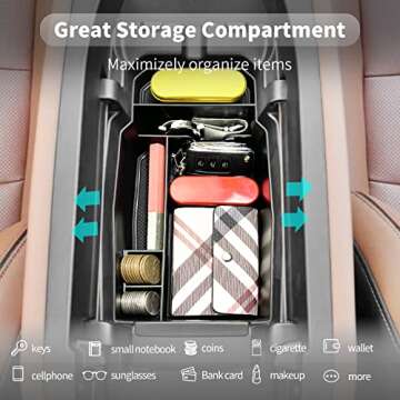 CDEFG 2023 2024 2025 CX-50 Center Console Organizer Tray for 2023 2024 2025 Mazda CX-50 Middle Console Armrest Storage Box 2023 2024 2025 CX50 Accessories(Black)