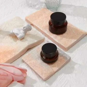 3PCS Original Design Product Photography Background Props Waterproof Hard Natural Crystal Cube Props for Photoshoot (White Pink)