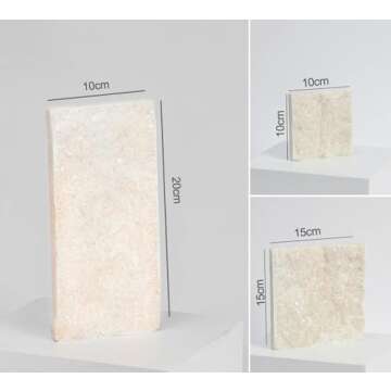 3PCS Original Design Product Photography Background Props Waterproof Hard Natural Crystal Cube Props for Photoshoot (White Pink)