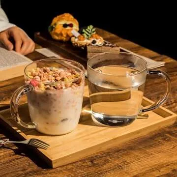 Aquach 24 oz Glass Mug Set - Durable & Stylish Cups