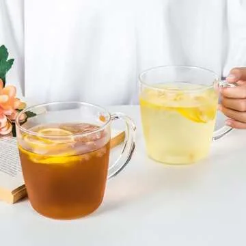 Aquach 24 oz Glass Mug Set - Durable & Stylish Cups