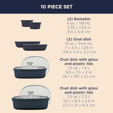 CorningWare 10-Piece Durable Bakeware Set for Every Chef