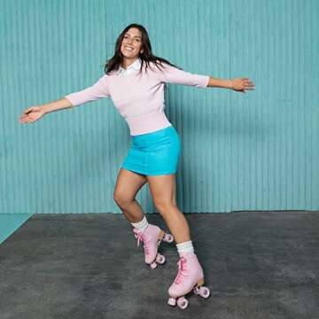 C SEVEN C7skates Cute Roller Skates for Girls and Adults (Cherry Blossom, Women's 8 / Men's 7)