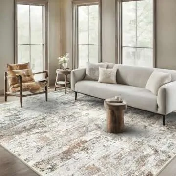 RUUGME Washable Abstract Rug 8X10 Soft Vintage Design