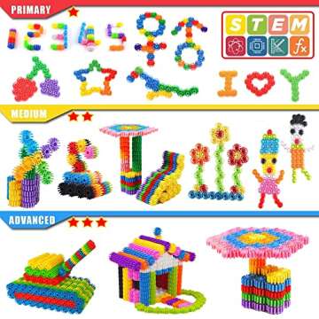 KASHIAOTE Gears Interlocking Learning Set, STEM Construction Toy Set - Building Kids Toys 180 Pcs - ...