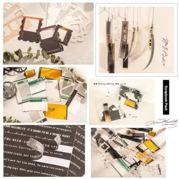 Doraking 94PCS Film Scrapbook Paper Packs for Journaling Supplies, Washi Stickers Material Papers Memos Cards Waterproof Tape Stickers for Journals Planners Aesthetic DIY Art Crafts Collage Album