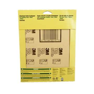 3M Aluminum Oxide Sandpaper, 5 Sheets, Assorted Grit 100-150-220, 9-in x 11-in, Multi-Purpose Abrasive Sanding Paper, For General Purpose Sanding On Paint, Wood and Metal (9005NA)
