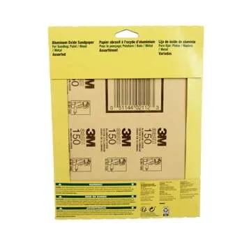 3M Aluminum Oxide Sandpaper, 5 Sheets, Assorted Grit 100-150-220, 9-in x 11-in, Multi-Purpose Abrasive Sanding Paper, For General Purpose Sanding On Paint, Wood and Metal (9005NA)