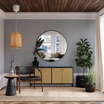 Round Mirror 48 inch, Large Circle Mirror for Wall, Round Bathroom Mirror for Living Room, Bedroom, Vanity, Entryway, Hallway