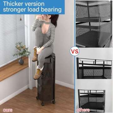 Rotating Storage Shelf with Wheels for Home Organization