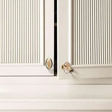 DAIRAZAN Champagne-Brass Crystal Knobs - Elegant 5 Pack