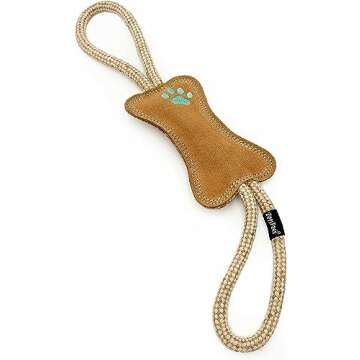 ZippyPaws - ecoZippy Jute RopeTugz - Earth-Friendly Sustainable Dog Chew Toys, Ethically-Sourced Play & Fetch Natural Toys for Dogs & Puppies