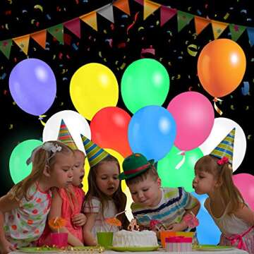 iFUNow LED Balloons Flashing, 32 Pack, 8 Colors Light Up Balloons, Lasts 12-24 Hours for Glow in the...