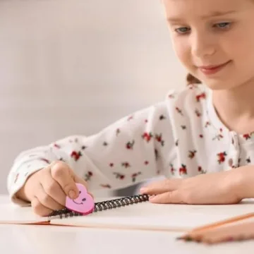 Mini Smile Face Heart Erasers for Classrooms and Parties